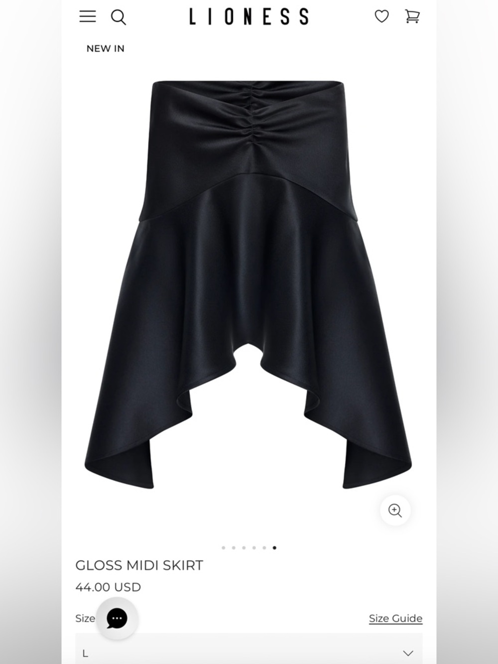 Lioness Black High-Low Gloss Midi Skirt